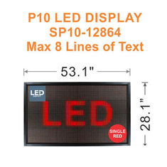 P10 LED Display Sign, 1-8 Line 128x64 RED
